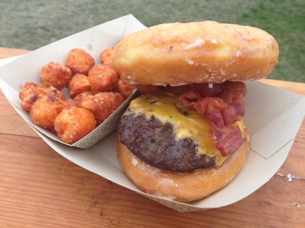 donut bacon cheeseburger